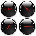 Dial, meter templates with red need and units set at 4 stages, l Royalty Free Stock Photo