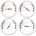 Dial, meter templates with red need and units set at 4 stages, l Royalty Free Stock Photo
