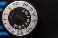 Dial of old photo flash exposure meter with aperture stops, iso Royalty Free Stock Photo