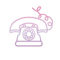 Dial operated telephone , phone gradient icon