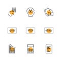 dial pad ,lock , mind, protected , direct , sage ,ebay ,document , building ,calculator , eps icons set vector