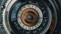 Dial of shutter speed of a vintage film camera. Generative AI Royalty Free Stock Photo