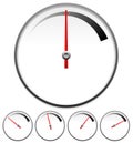 Dial Templates For Gauge Concept Set At 5 Stages Royalty Free Stock Photo