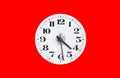 Dial watch on a red background. Old vintage clock face Royalty Free Stock Photo