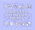 Dialectical behavior therapy word concepts blue banner Royalty Free Stock Photo