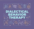 Dialectical behavior therapy word concepts purple banner Royalty Free Stock Photo