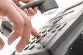 Dialing a phone number closeup Royalty Free Stock Photo