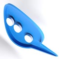 Dialog blue icon isolated on white background - 3D rendering illustration Royalty Free Stock Photo