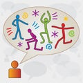 Dialog Box with Body Icons - Fitness, Sports