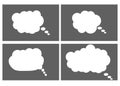 Dialog box icon, chat cartoon bubbles. Thinking cloud. Royalty Free Stock Photo