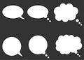 Dialog box icon, chat cartoon bubbles. Thinking cloud. Royalty Free Stock Photo