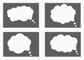 Dialog box icon, chat cartoon bubbles. Thinking cloud. Royalty Free Stock Photo