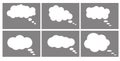 Dialog box icon, chat cartoon bubbles. Thinking cloud. Royalty Free Stock Photo