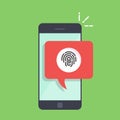 Dialog box on the phone with a suggestion to scan a fingerprint. Quick way to authorize in a mobile application.