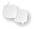 Dialog boxes. White paper chat message bubbles