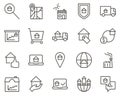 dialog, finance, talk, chat set vector icons. Real estate icon set. Simple Set of Real Estate Related Vector Line Icons. Contains