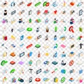 100 dialog icons set, isometric 3d style