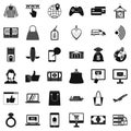 Dialog icons set, simple style Royalty Free Stock Photo