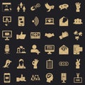 Dialog icons set, simple style Royalty Free Stock Photo