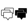 Dialog line and glyph icon. Text bubble vector illustration isolated on white. Messages outline style design, designed