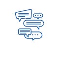 Dialog line icon concept. Dialog flat vector symbol, sign, outline illustration.