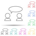 Dialog multi color style icon. Simple thin line, outline vector of web icons for ui and ux, website or mobile Royalty Free Stock Photo