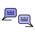 Dialog people chat icon color outline vector