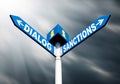 Dialog-Sanctions road sign Royalty Free Stock Photo