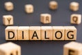 Dialog - word from wooden blocks with letters Royalty Free Stock Photo
