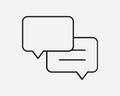 Dialogue Chat Box Icon. Talk Speech Bubble Message Communication Text Forum. Black White Sign Symbol EPS Vector Royalty Free Stock Photo