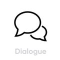 Dialogue chat message icon. Editable line vector.