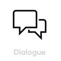 Dialogue chat message icon. Editable line vector. Royalty Free Stock Photo