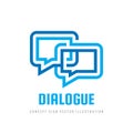 Dialogue - concept business logo template vector illustration. Talking chat abstract sign. Message speech bubbles symbol.