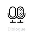 Dialogue icon. Editable Vector Outline.