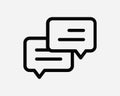 Dialogue Icon. Talk Communication Discuss Message Speak Talk Conversation Comment Opinion. Black White Sign Symbol EPS Vector