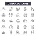 Dialogue line icons, signs, vector set, outline illustration concept