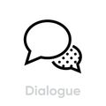 Dialogue message social icon. Editable line vector.
