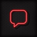 Dialogue neon icon. Comment sign. Social media user. Vector on isolated black background. EPS 10