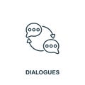 Dialogues icon. Monochrome simple Customer Relationship icon for templates, web design and infographics