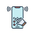 Color illustration icon for Dialtone, telecommunication and telephone Royalty Free Stock Photo