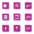 Dialup icons set, grunge style Royalty Free Stock Photo