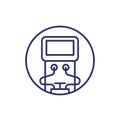 dialysis, hemodialysis machine line icon on white