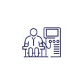 dialysis line icon with machine and patient Royalty Free Stock Photo