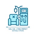 Dialysis machine pixel perfect light blue icon Royalty Free Stock Photo