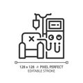 Dialysis machine pixel perfect linear icon Royalty Free Stock Photo