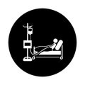 Dialysis, machine, treatment icon. Black vector graphics Royalty Free Stock Photo