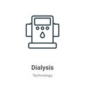 Dialysis outline vector icon. Thin line black dialysis icon, flat vector simple element illustration from editable technology Royalty Free Stock Photo