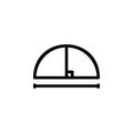 Diameter, circle and mathematics icon. Perfect for application, web, logo, game and presentation template. icon design line style Royalty Free Stock Photo