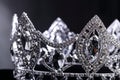 Diamon Silver Crown for Miss Pageant Beauty Contest, Crystal Tia