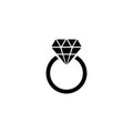 Ring with diamond vector icon Royalty Free Stock Photo